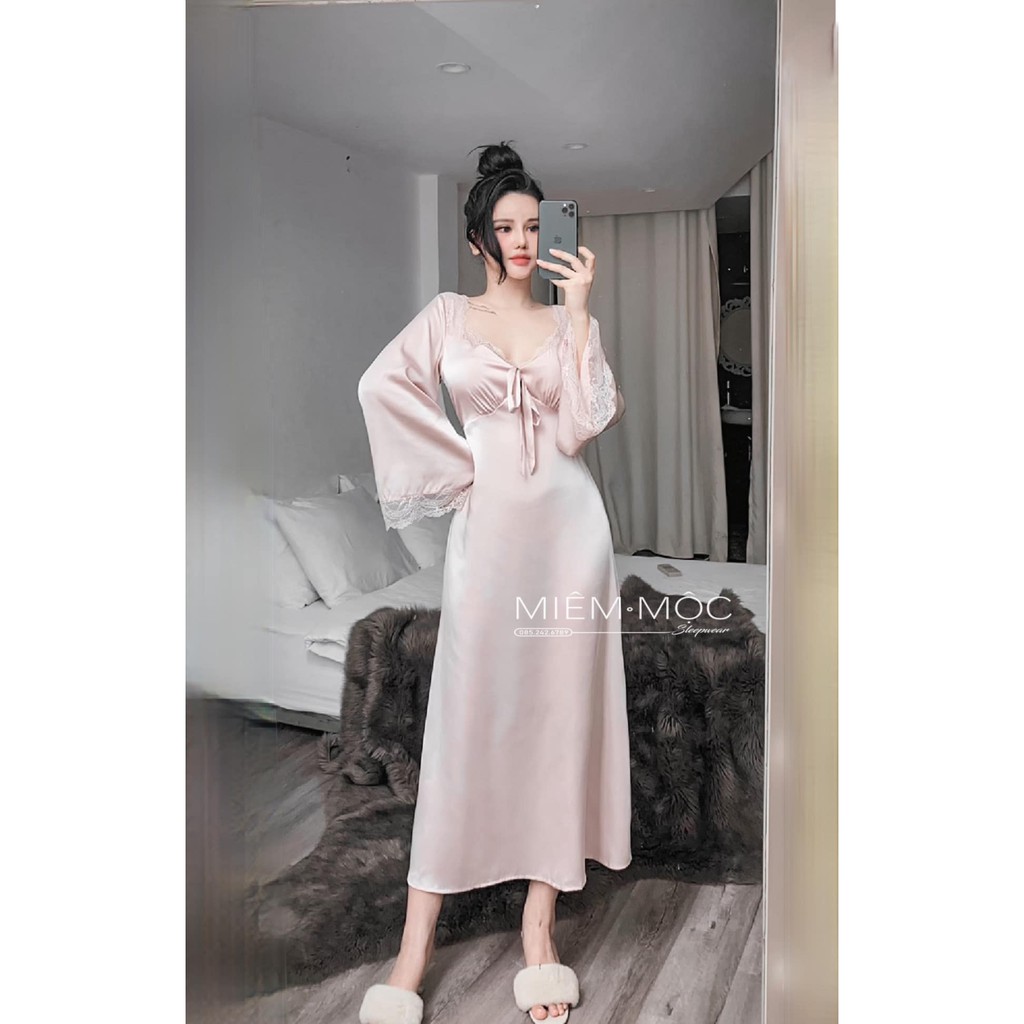 (M.62) Váy ngủ lụa sexy cao cấp, sang chảnh Đầm mặc nhà gợi cảm quyến rũ