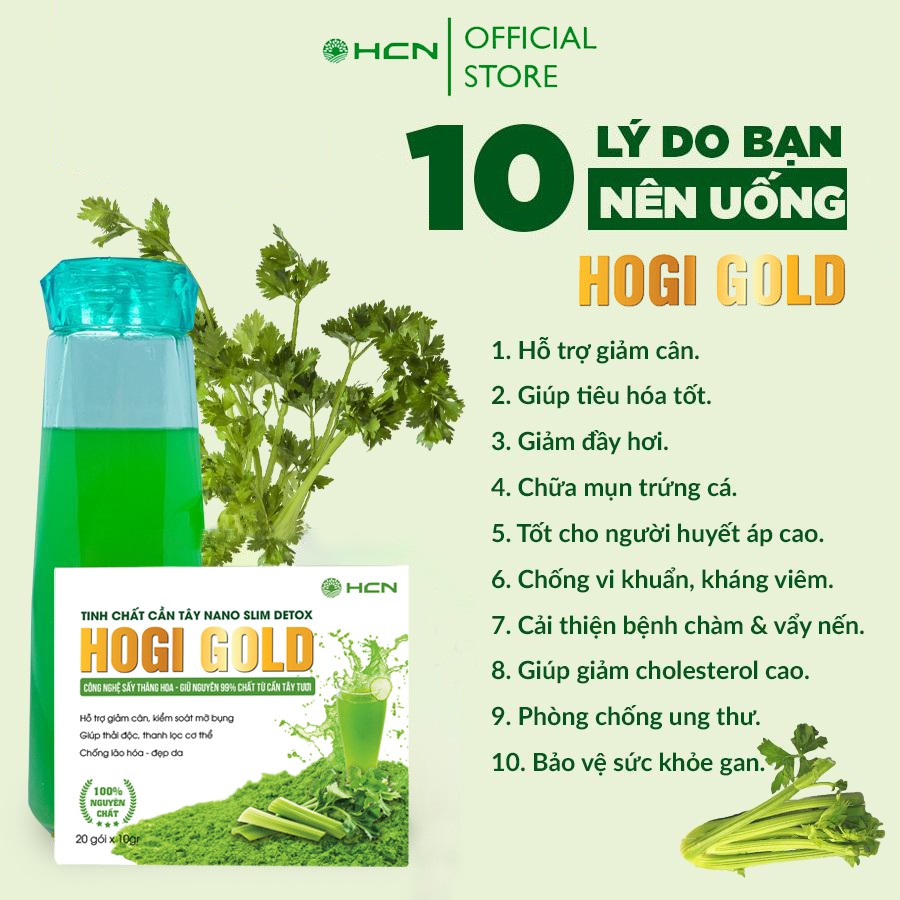 Tinh chất cần tây Hogi Gold hỗ trợ giảm cân, tinh chất cần tây giúp thải độc cơ thể, thanh lọc cơ thể | BigBuy360 - bigbuy360.vn