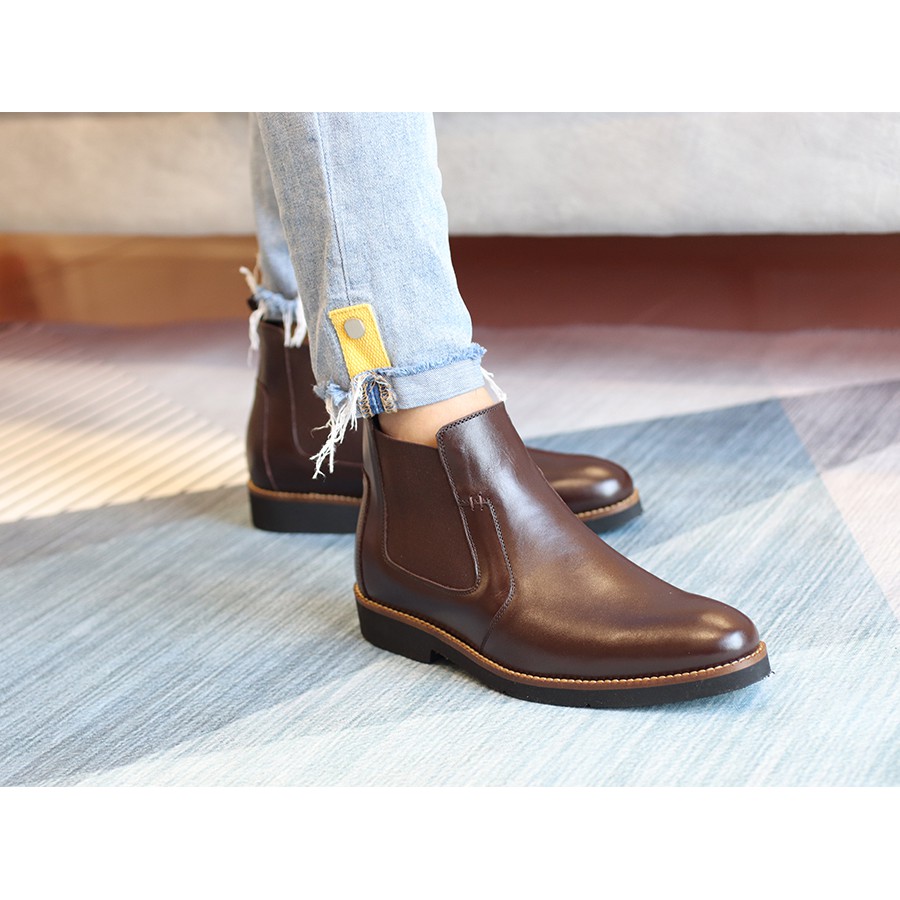 Giày boots nam siêu nhẹ t&tra tăng cao 7cm s1077 nâu tối- da bò thật 100% - ảnh sản phẩm 9