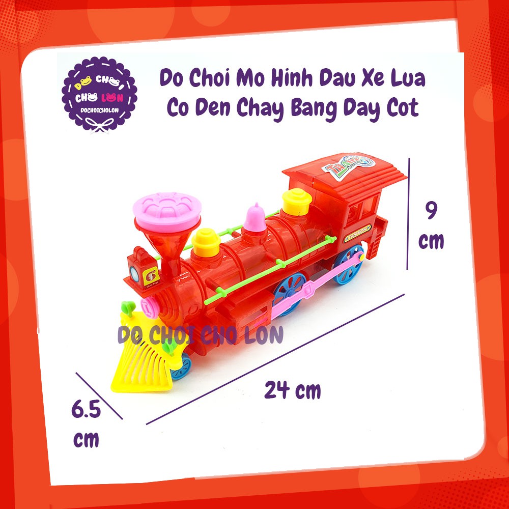 Đồ chơi đầu xe lửa tàu hỏa có đèn chạy bằng dây cót 106B1 - KhaDiTOYS - Đồ chơi xe lửa mô hình