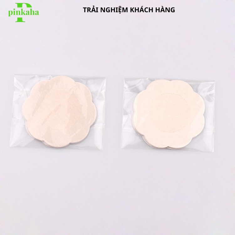 Miếng dán ti ngực giấy, Túi 10 miếng dán ngực chống lộ ti khoe vòng 1 quyến rũ PINKAHA 023