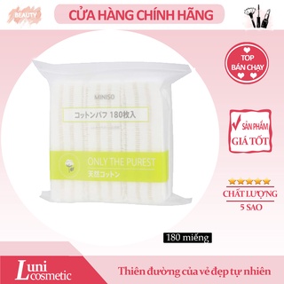 Bông tẩy trang Miniso 100% cotton mềm mịn 180 miếng