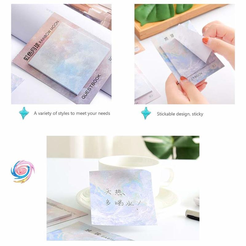 3 tập giấy ghi chú 11x9cm hình hành tinh nhiều màu sắc (có bán lẻ)