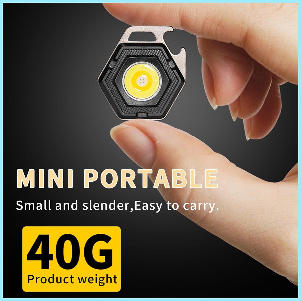 Móc Khóa Gắn Đèn LED 500Lm Có Thể Gấp Gọn Tiện Dụng