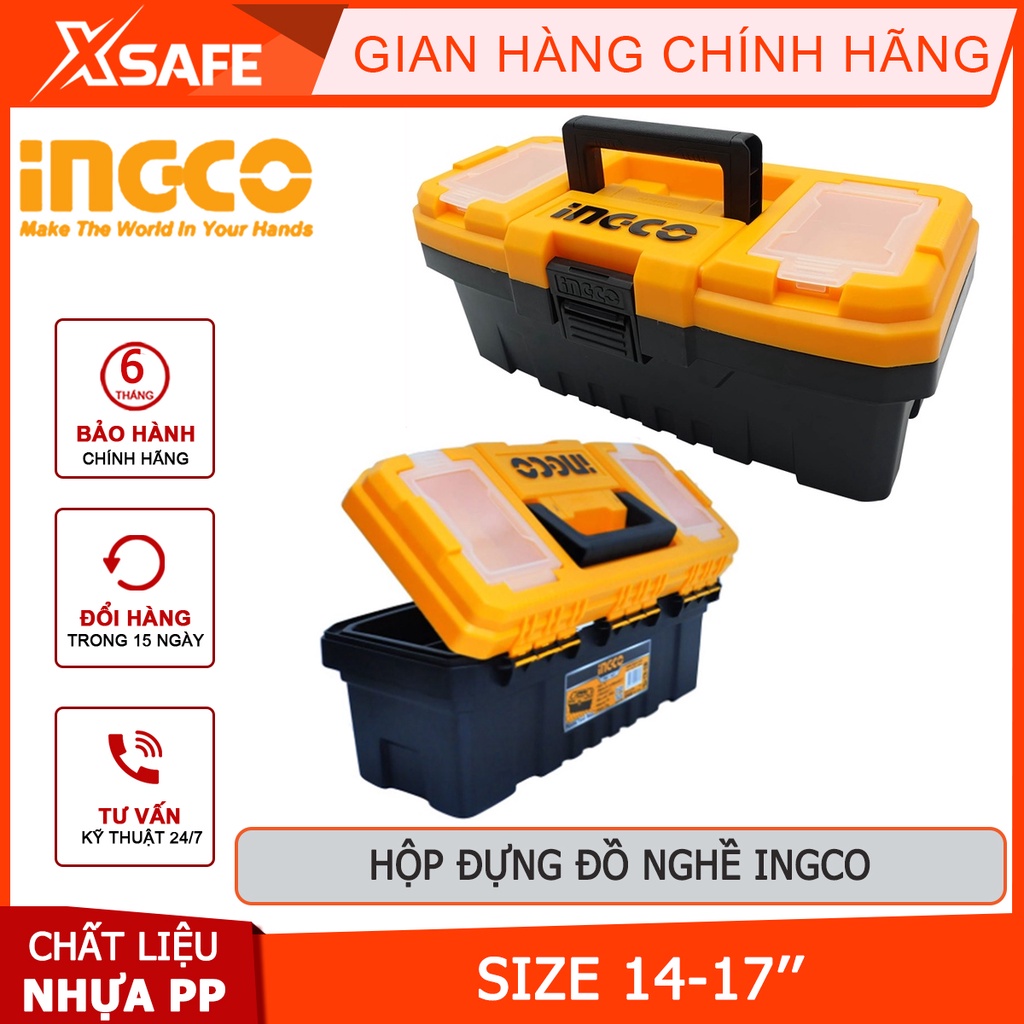 Hộp nhựa đựng công cụ INGCO Thùng đựng đồ nghề tải tối đa 10-15kg, tay cầm độ bền cao, dùng đựng dụ cụ, công cụ cầm tay