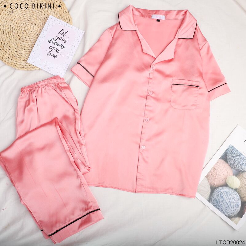 𝑪𝑶𝑪𝑶 𝑩𝑰𝑲𝑰𝑵𝑰 Bộ Đồ Ngủ - Đồ Mặc Nhà Lụa Satin ( LTCD20024 ) | BigBuy360 - bigbuy360.vn