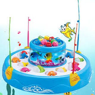 Bộ đồ chơi câu cá 2 tầng có đèn xoay cho bé