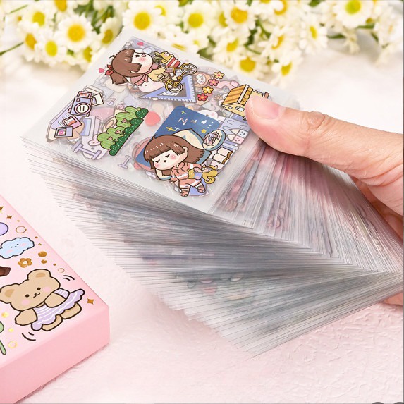Sticker cute trang trí sổ tay mohamm điện thoại cô gái dễ thương anime decor planner bullet journal