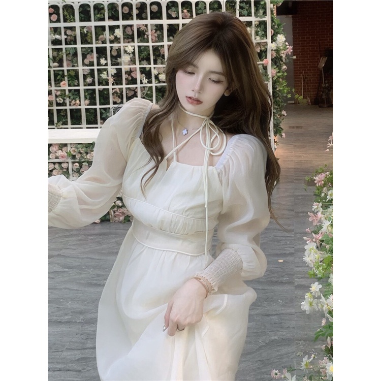 Váy vintage dài sang chảnh DỰ TIỆC - KỈ YẾU _ váy tiểu thư quyến rũ tay bồng
