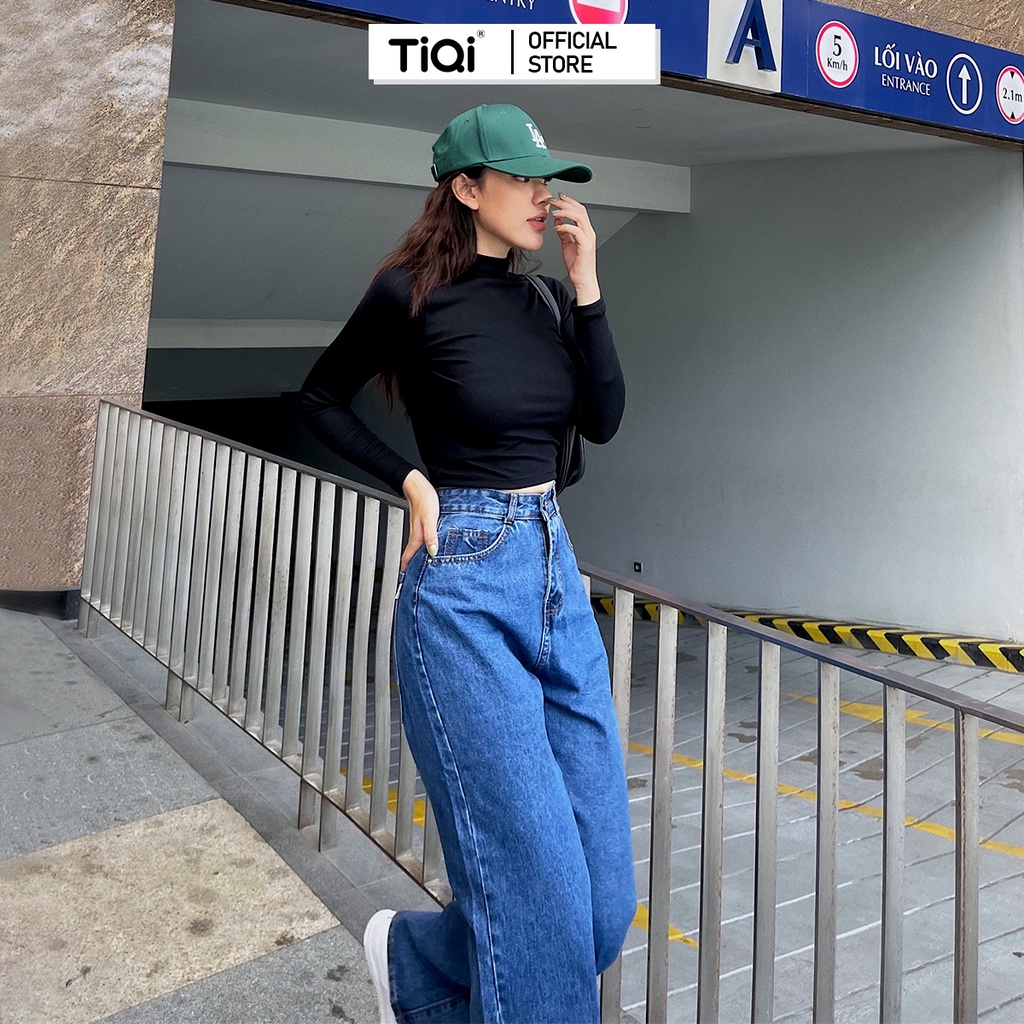 Quần jeans ống rộng nữ cạp cao street style TiQi Jeans B2-207 | WebRaoVat - webraovat.net.vn