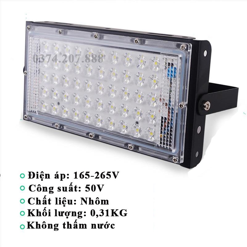 Đèn Led Pha 50W ngoài trời tiết kiệm điện 220V Đèn Led Chiếu Sáng ĐÈN THẮNG DUY