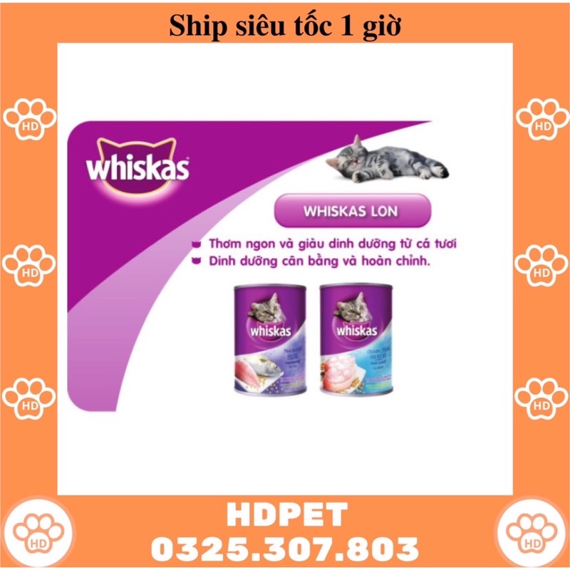 Pate Whiskas lon cho mèo 400gram
