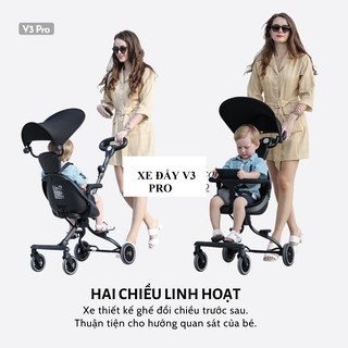 Xe đẩy gấp gọn cao cấp 2 chiều Baobaohao V3B có mái che