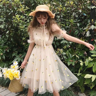 Đầm ulzzang lưới hình 🍍