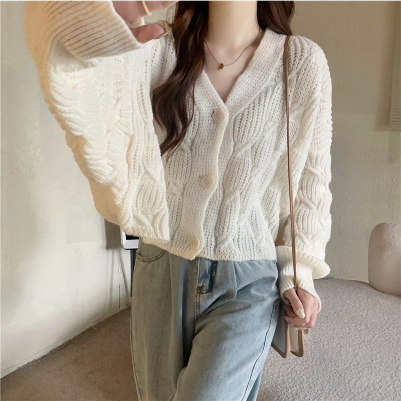 Áo khoác cardigan dệt kim SUXI dáng rộng phong cách cổ điển dễ phối đồ cho nữ