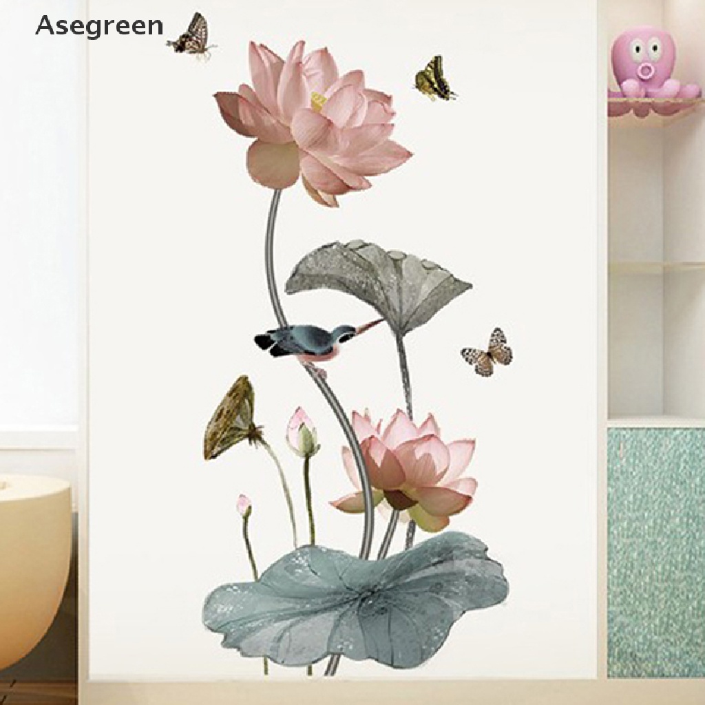 Giấy dán tường trang trí phòng khách hình hoa sen lớn xinh xắn