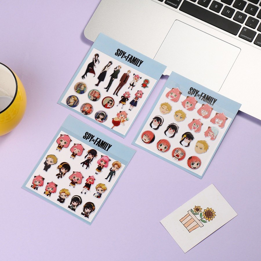 ( Lẻ tấm ) Ảnh dán sticker in hình SPY X FAMILY GIA ĐÌNH ĐIỆP VIÊN anime chibi trang trí xinh xắn