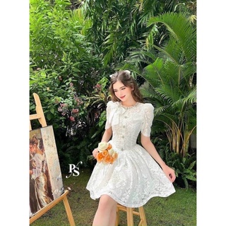 Đầm ren trắng đính đá