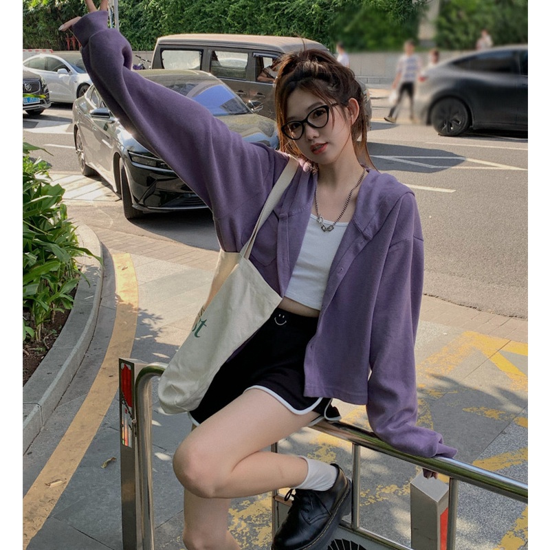Áo Khoác Cardigan Dệt Kim Dáng Rộng Thời Trang Mùa Thu