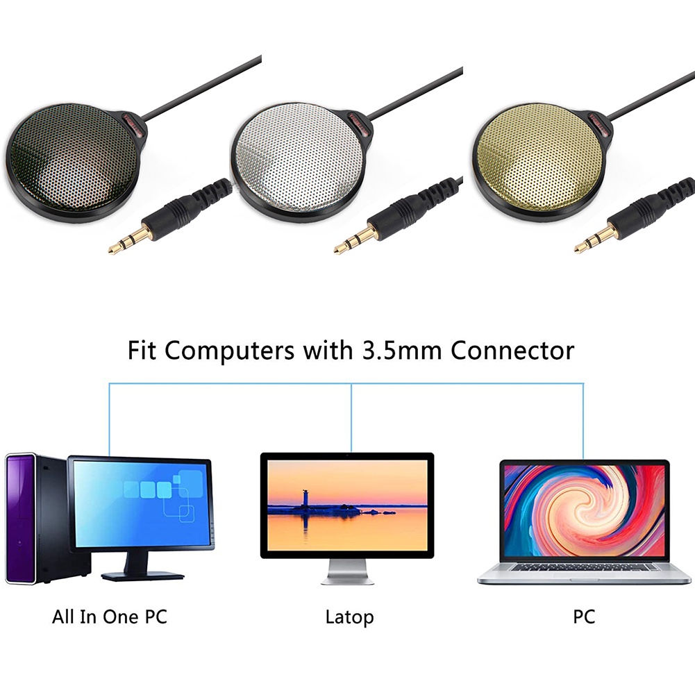 Giao diện 3,5 mm thu âm đa hướng micrô tụ điện micrô hội nghị trò chơi điện tử micrô ghi âm trò chơi điện tử cho PC