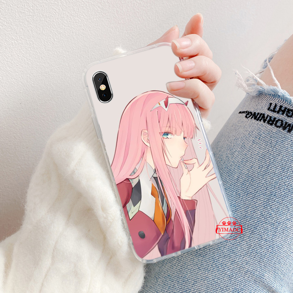 iPhone 5 5S SE 2020 6 6S 7 8 Plus X Transparent soft Case 20GBY franxx wiki zero two anime