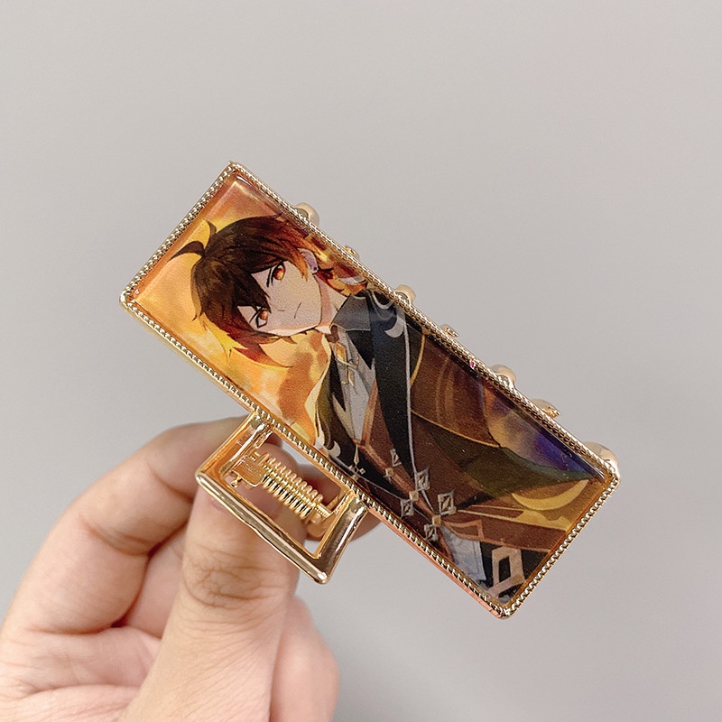 Kẹp tóc hình cá mập bằng kim loại dùng hóa trang