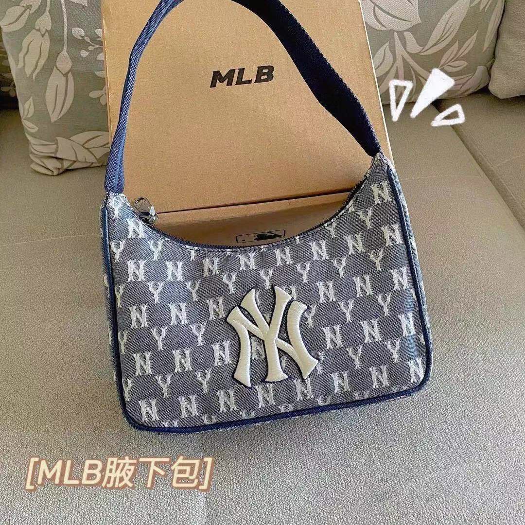 [Mã FACBGO245 giảm 10K đơn bất kì] Fashion MLB Denim Shoulder Bag Underarm Bag Casual Bag Female Handbag