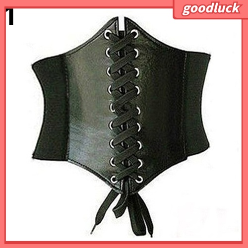 Đai Nịt Bụng Da Giả Phối Dây Đan Chéo