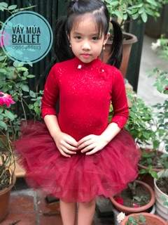 Váy múa ballet cổ lọ, tay lỡ