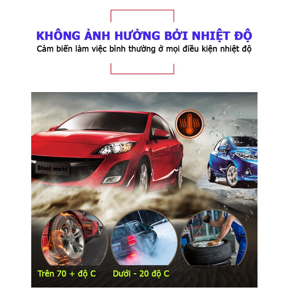 Cảm biến áp suất lốp ô tô TPMS, đo áp suất lốp van ngoài chống nước, Pin sạc năng lượng mặt trời, màn hình LCD