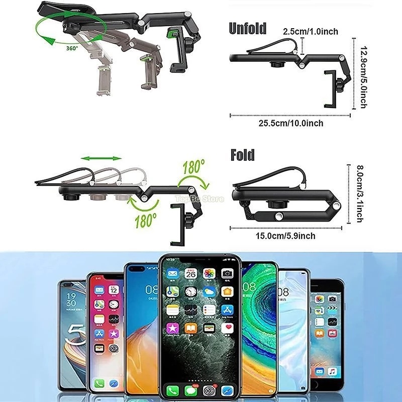 1080° Giá Đỡ Điện Thoại/GPS Thông Dụng Có Thể Xoay Tròn Cho Xe Hơi