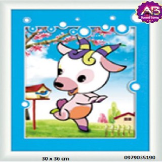 (ĐÃ ĐÍNH) Tranh đính đá thành phẩm 12 CON GIÁP 30x30cm
