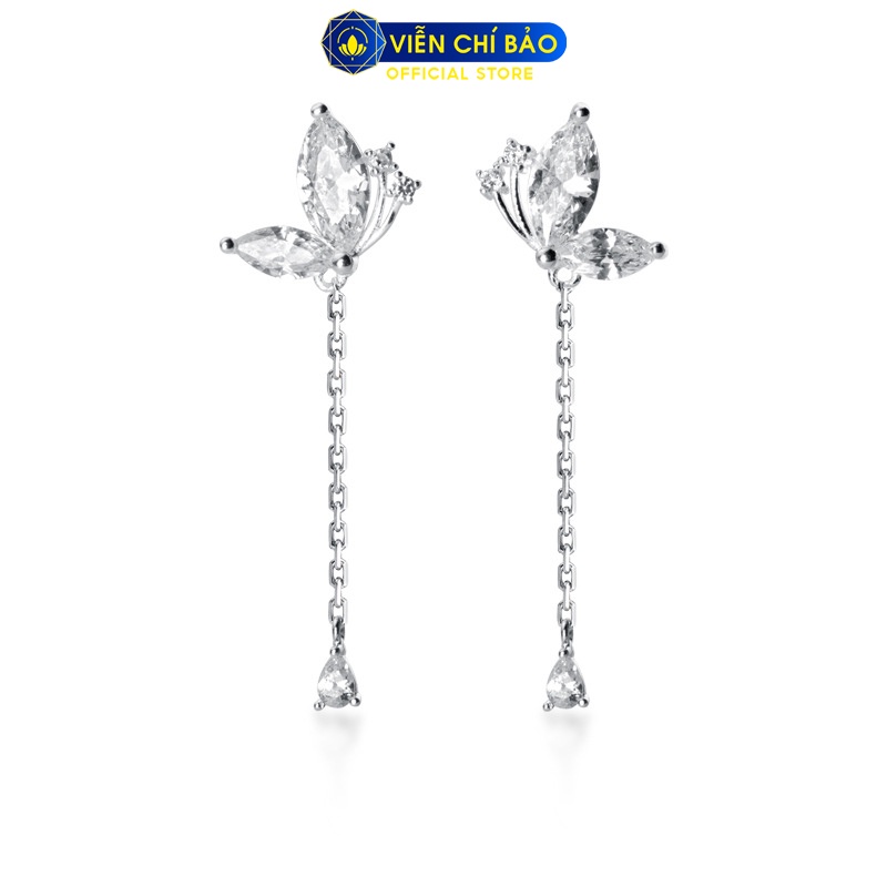 Bông tai bạc nữ cánh bướm chất liệu bạc 925 thời trang nữ phụ kiện trang sức nữ Viễn Chí Bảo B400279X