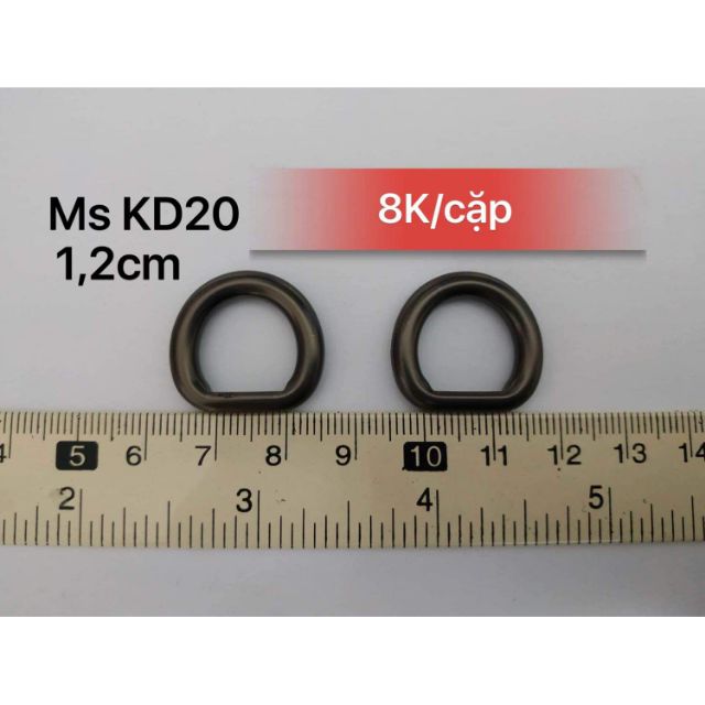 Khoen D size 1,2cm hiệu Coach màu đen nhám - KD20