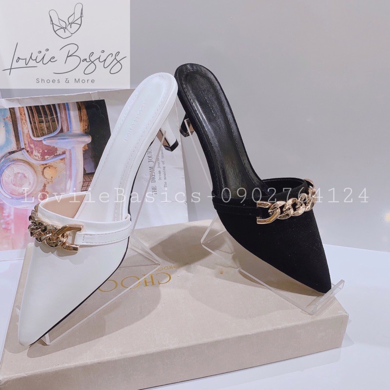 GUỐC CAO GÓT LOVIIE BASICS - SỤC CAO GÓT MŨI NHỌN KHÓA XÍCH ĐỒNG THỜI TRANG D201288