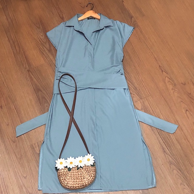 [Mã FATHANG5 giảm 10K đơn 50K] Đầm sm xám xanh buộc eo (kèm hình thật) | BigBuy360 - bigbuy360.vn