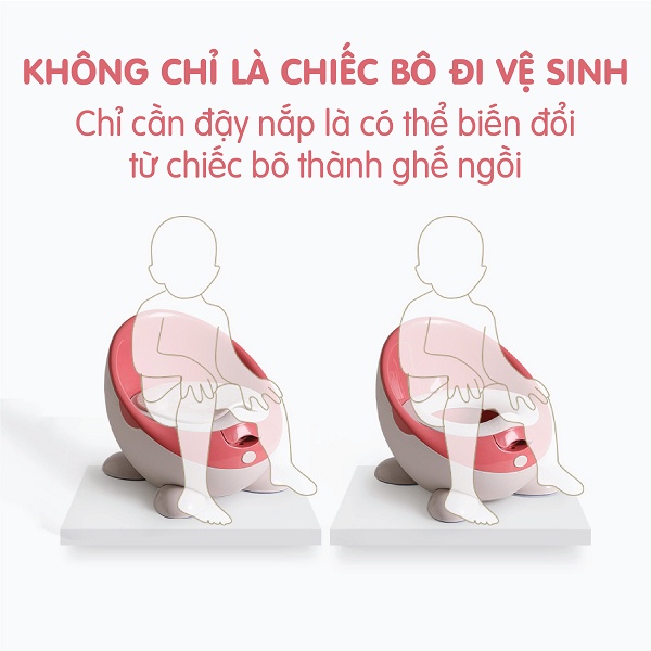 Bô Phi Thuyền HOLLA Chất Liệu Nhựa PP Nguyên Sinh Cao Cấp, Dày Dặn Kết Hợp Đệm Da Pu Mềm Mại, Dễ Vệ Sinh, An Toàn Cho Bé