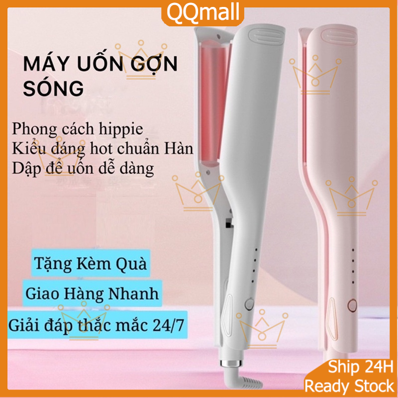 Máy bấm tóc gợn sóng máy làm tóc xoăn máy duỗi tóc mini máy dập xù hàng uốn bấm duỗi 2 in 1 BH 12 tháng
