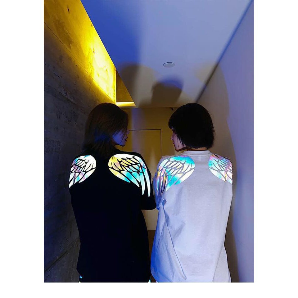🌸Siêu Rẻ 💯  Áo thun tay lỡ cánh thiên thần phản quang 7 màu unisex CHẤT ĐẸP CÓ FREESHIP | BigBuy360 - bigbuy360.vn