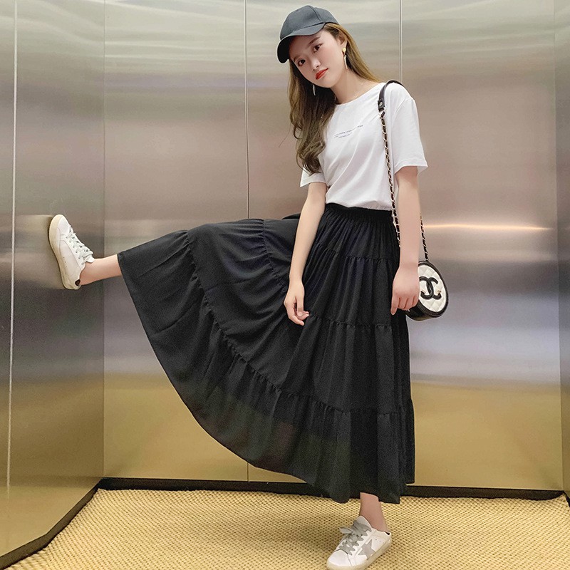 [XU HƯỚNG 2021] Chân Váy Midi 2 Lớp Lưng Cao Màu Trơn Thiết Kế Tối Gian,Thanh Lịch Cho Nữ | BigBuy360 - bigbuy360.vn