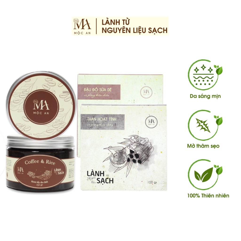 Combo Sáng Da, Mờ Thâm Sẹo Mộc An 2 Sản Phẩm Chiết Xuất Tự Nhiên, An Toàn Và Hiệu Quả