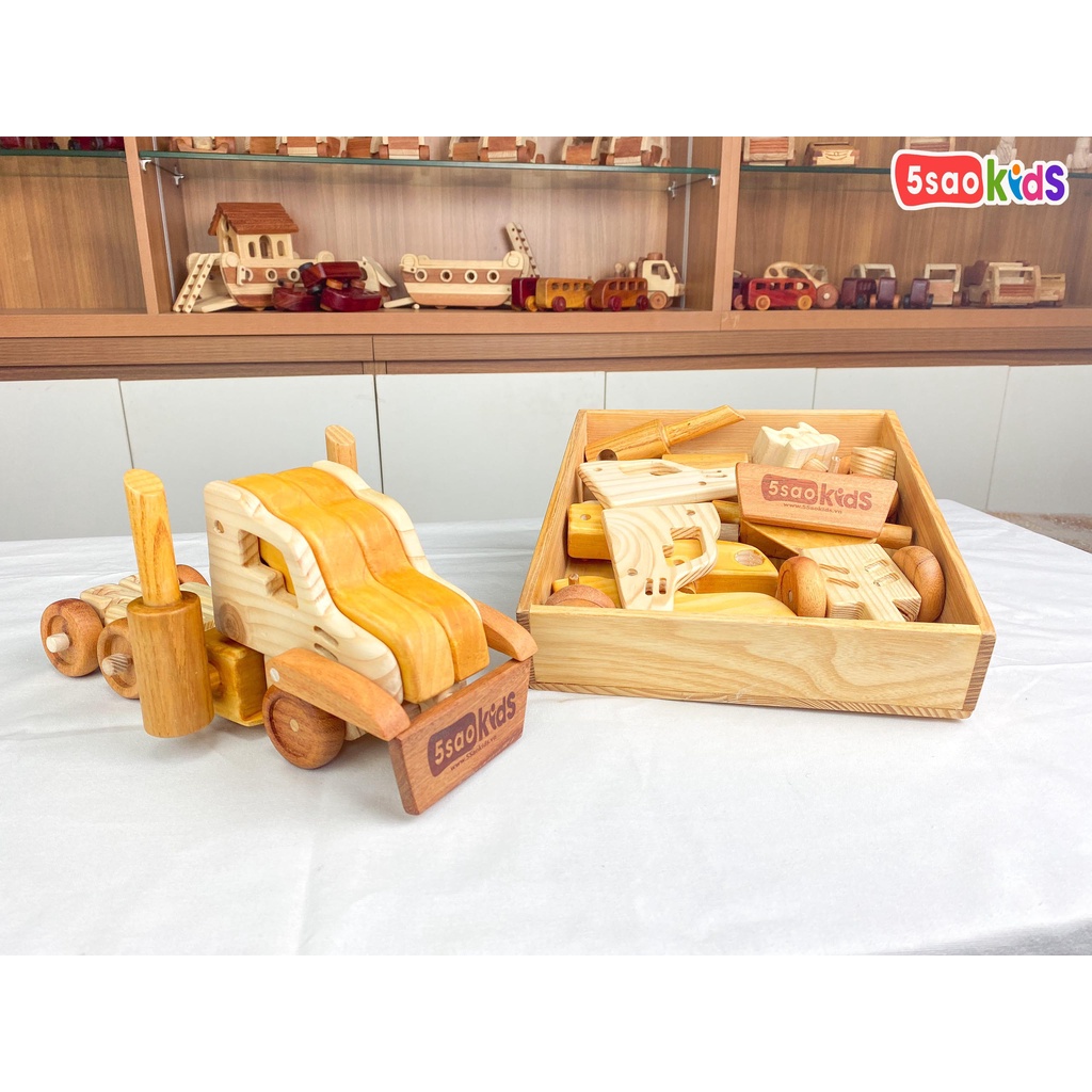 Đồ Chơi Robot Biến Hình Xe Đầu Kéo Gỗ - 5Saokids