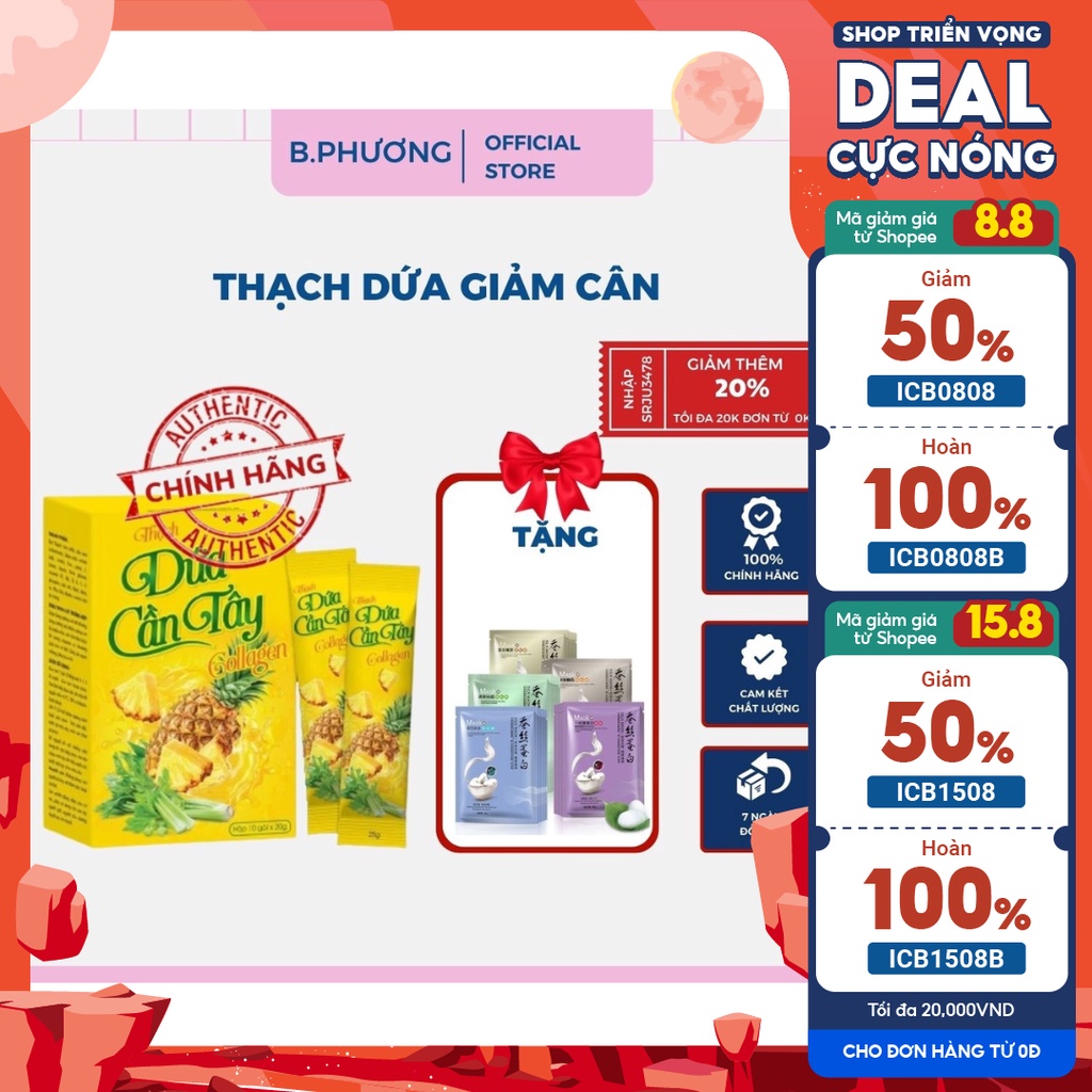 Thạch dứa giảm cân dứa cần tây collagen giảm cân cấp tốc an toàn nhanh hiệu quả không phải thuốc giảm cân