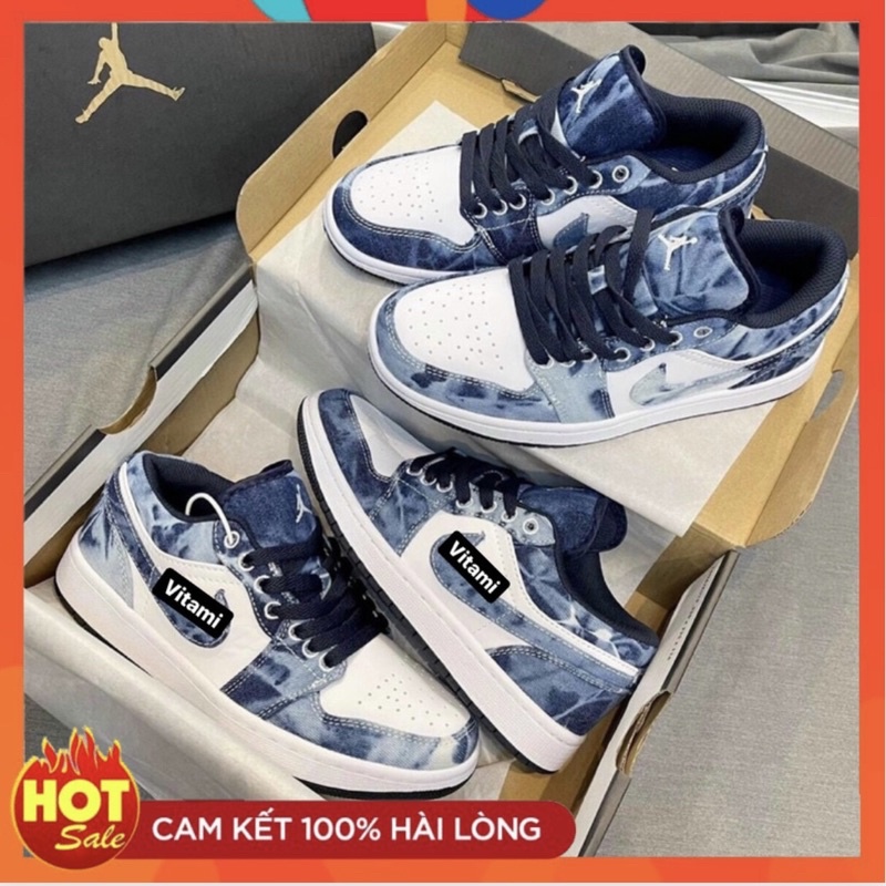 Giày sneaker xanh bò thể thao nam đủ phụ kiện