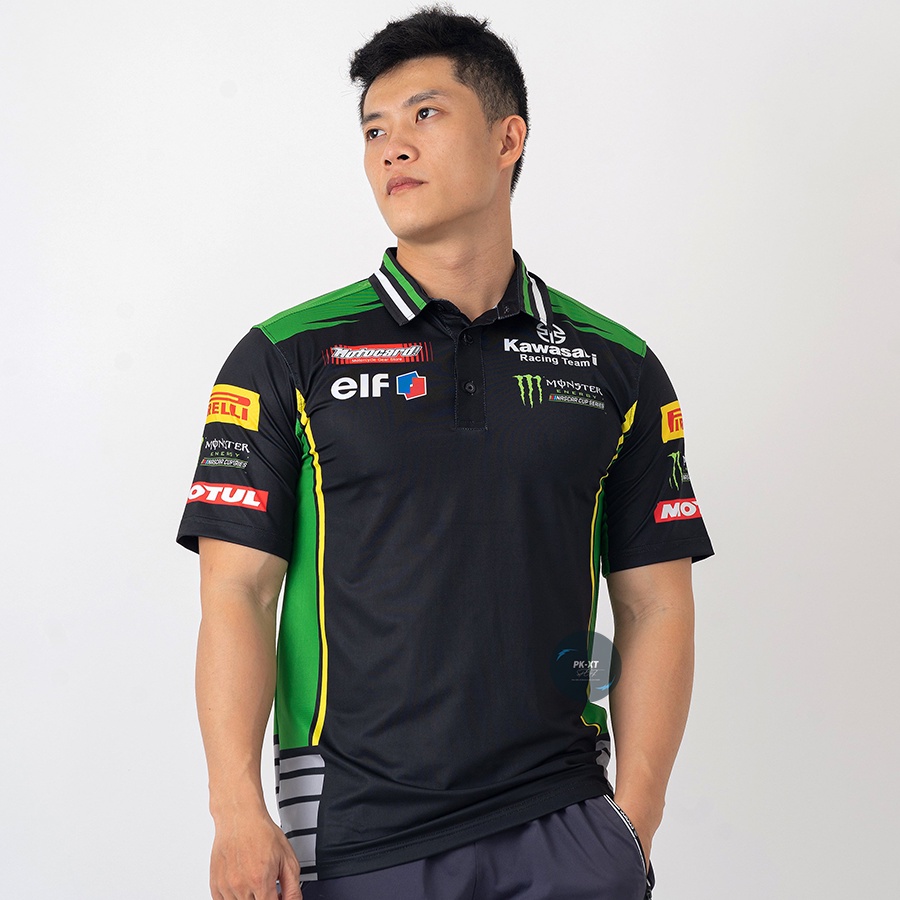 Áo thun nam có cổ Kawasaki in chuyển nhiệt cao cấp phong cách thể thao