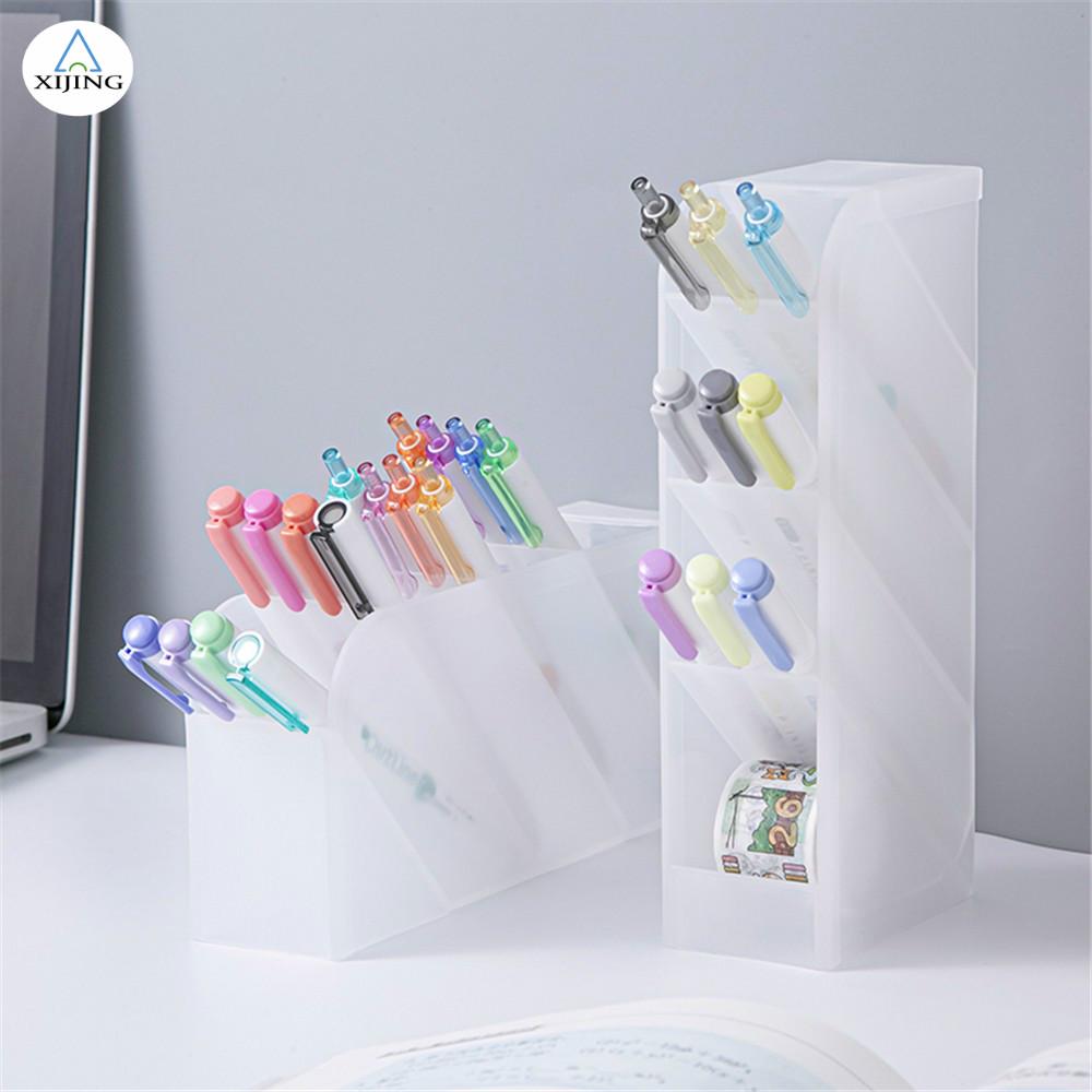 Hộp đựng bút bằng nhựa trong suốt nhiều ngăn tiện dụng