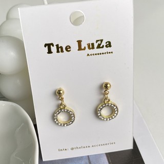 Bông tai khuyên tai bạc 925 vòng tròn đính đá nhỏ The LuZa - BT14