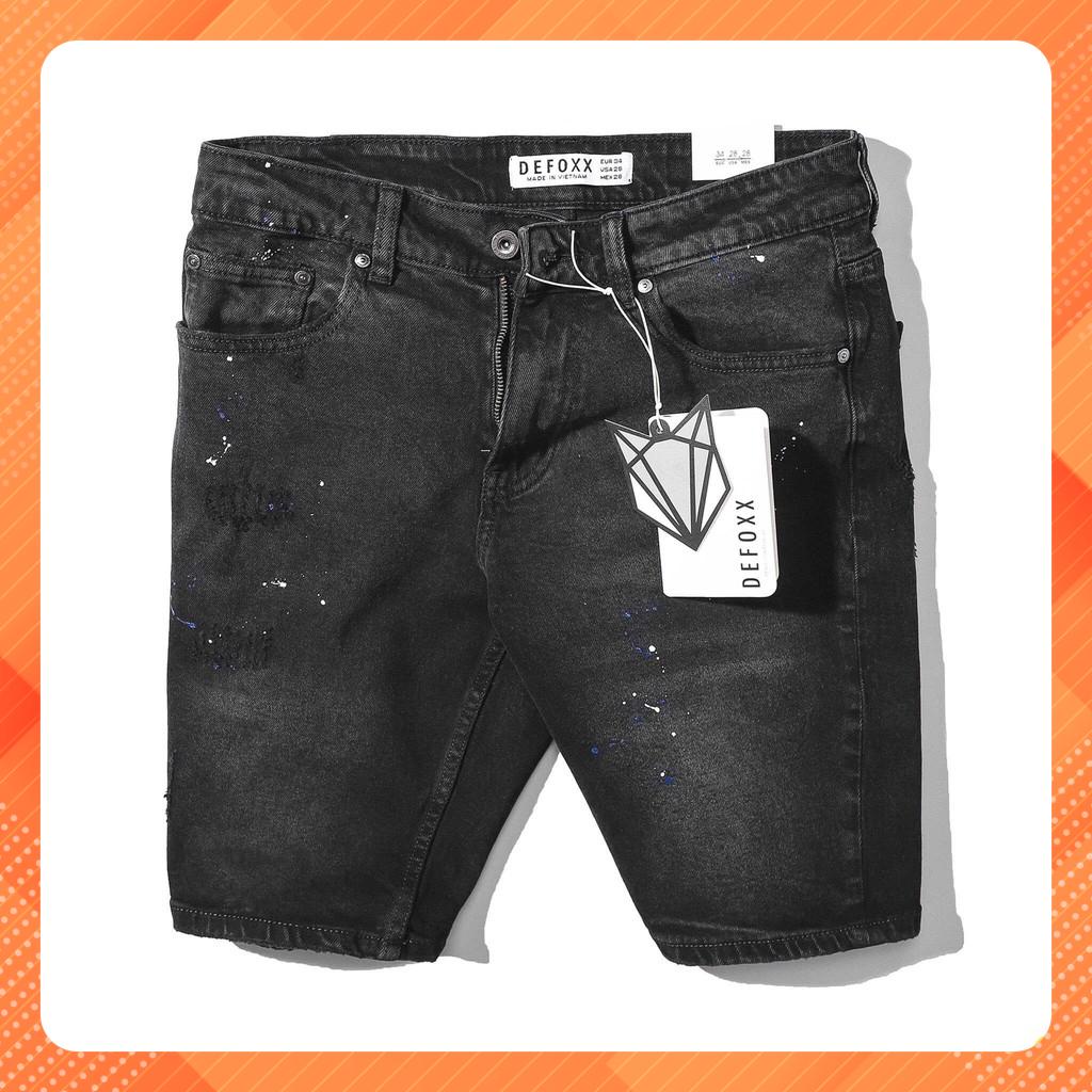 [Hàng Auth] QUẦN SHORT JEANS ĐEN VẨY SƠN DEFOXX
