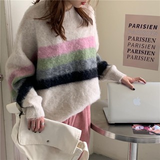 Áo len nữ phối màu ulzzang