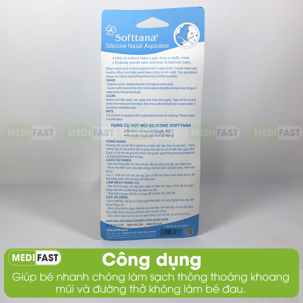 Hút mũi Softtana - An toàn cho bé - từ silicone không gây đau